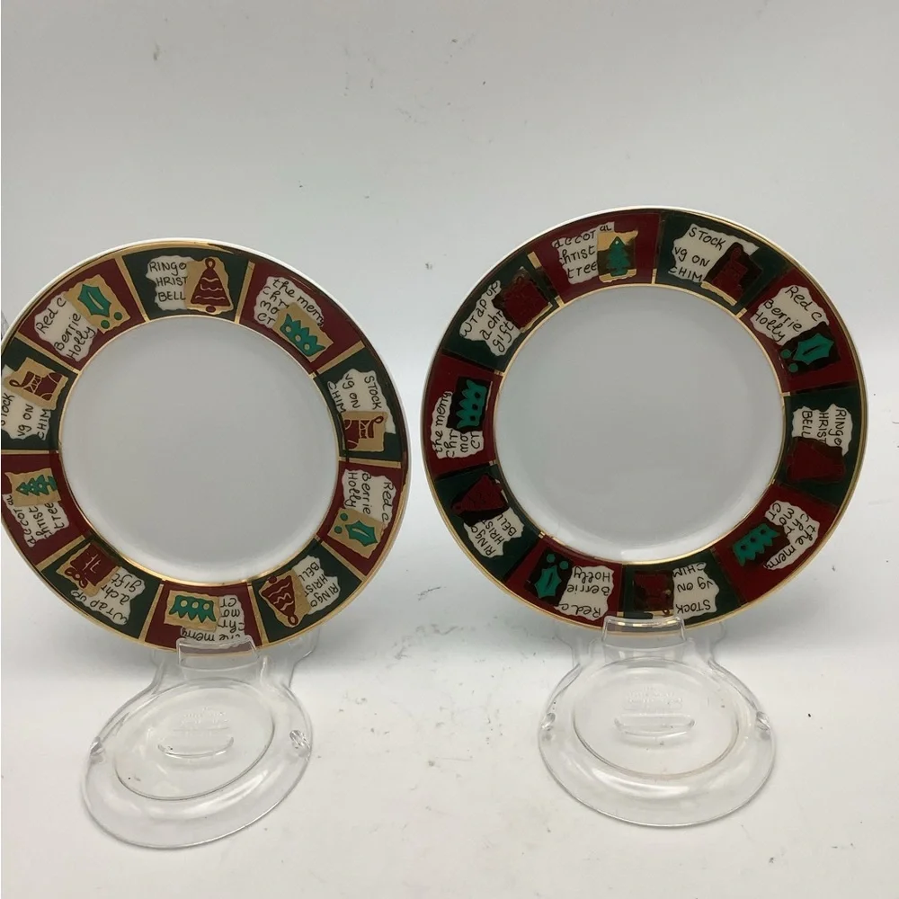 Two Pier 1 Yuletide Greetings Cup and Saucer Sets